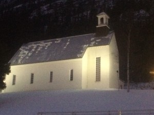 Fin liten kyrka i Funäsdalen by.