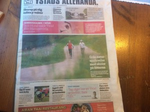 Vi på första sidan i lokaltidningen.