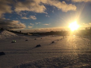 Lugnets skidstadion i vintras när jag deltog i Skandinaviska cupen. Nu flyttar jag ditt tillfälligt. 