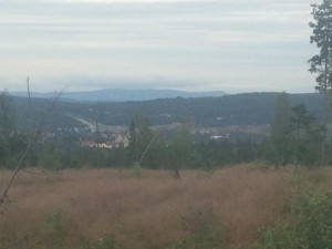 Morgonpasset från onsdags när jag sprang men hade samma finna vy fast med klarblå himmel denna morgon som börjades med ett MTB pass. Körde blå MTB slingan samt två gånger upp till Hopptornet. (Sjulvsarvet)